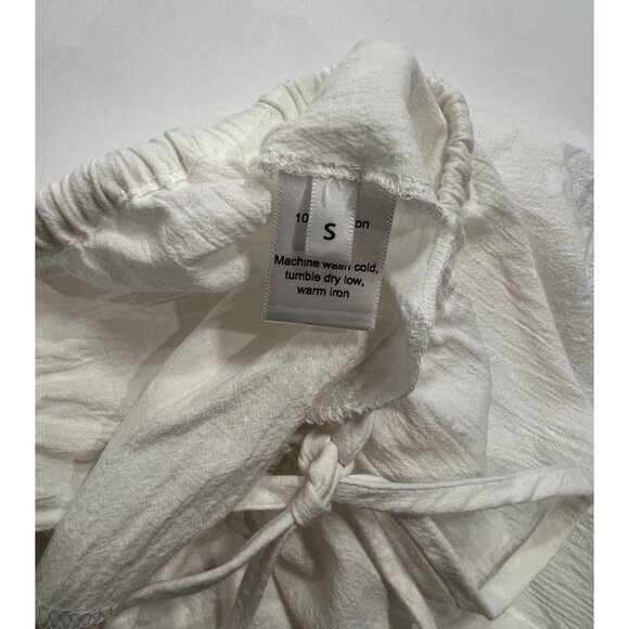 Are You Am I Cotton Drawstring Shorts in White - Picture 4 of 4